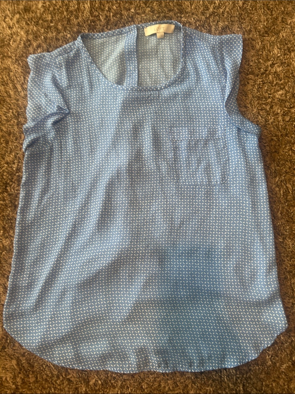 LOFT Light Blue women’s Sleeveless Pocket Tank with Micro Dot Print